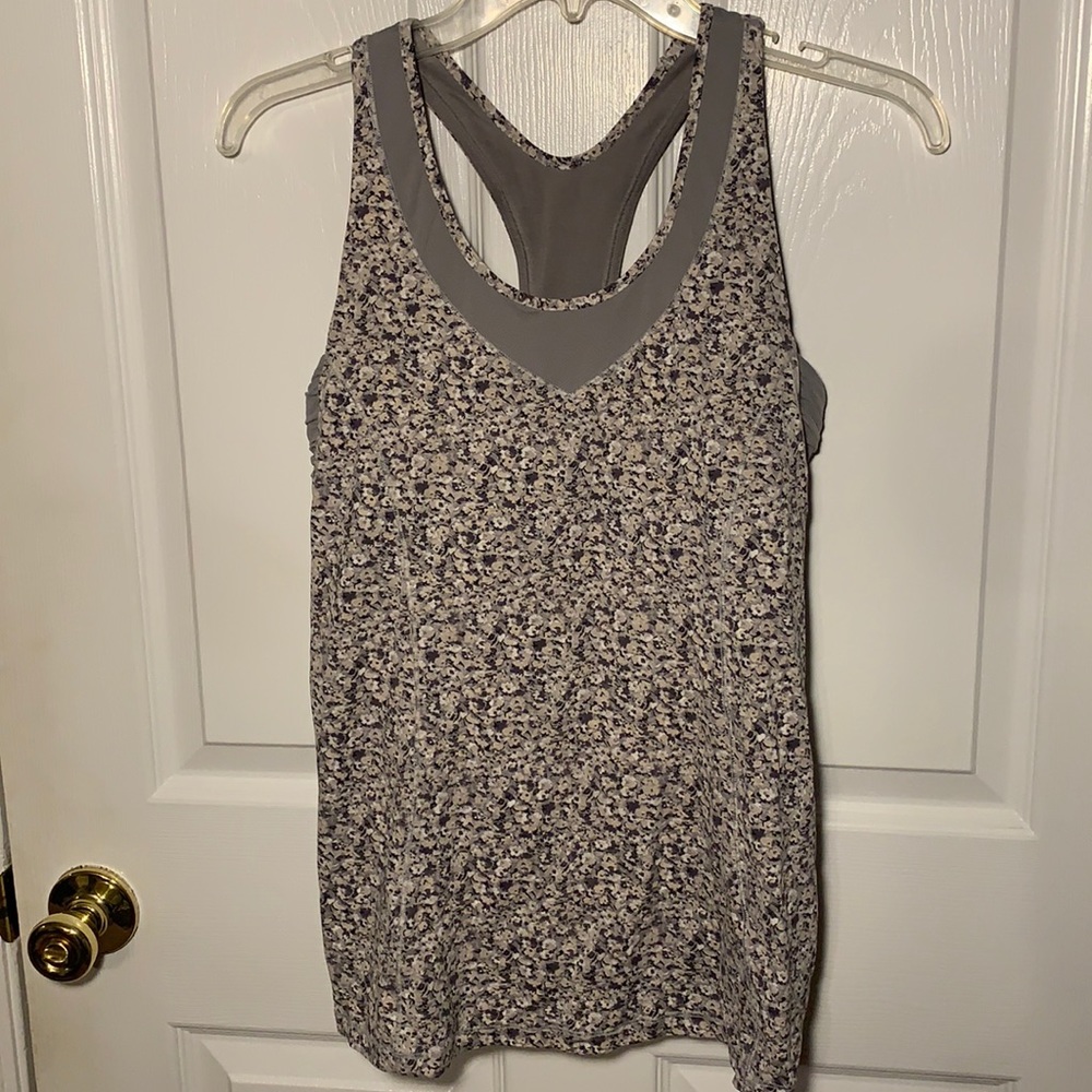 lululemon gray floral tank top